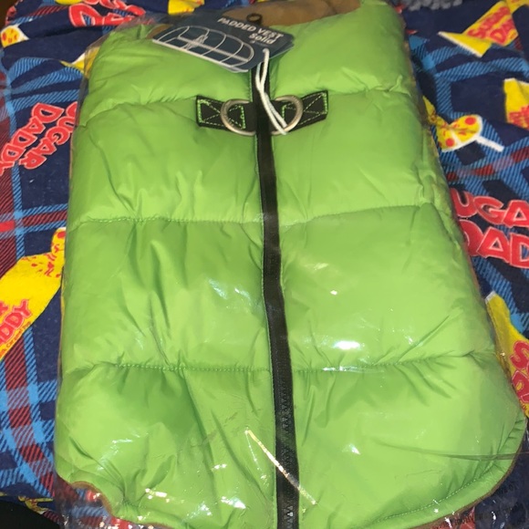 gooby Dog Gooby Padded Vest Dog Jacket Green Xl Warm Zip Up Dog